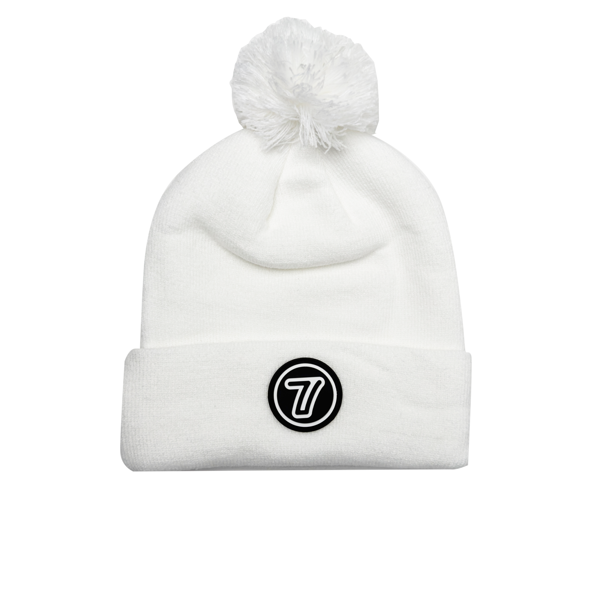 【vintage】90s White Beanie sullen 7 Iron White Pom Beanie – 7 Iron Golf