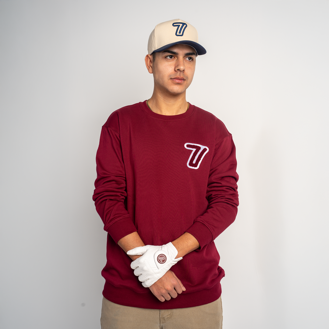 7 Iron Maroon Crewneck