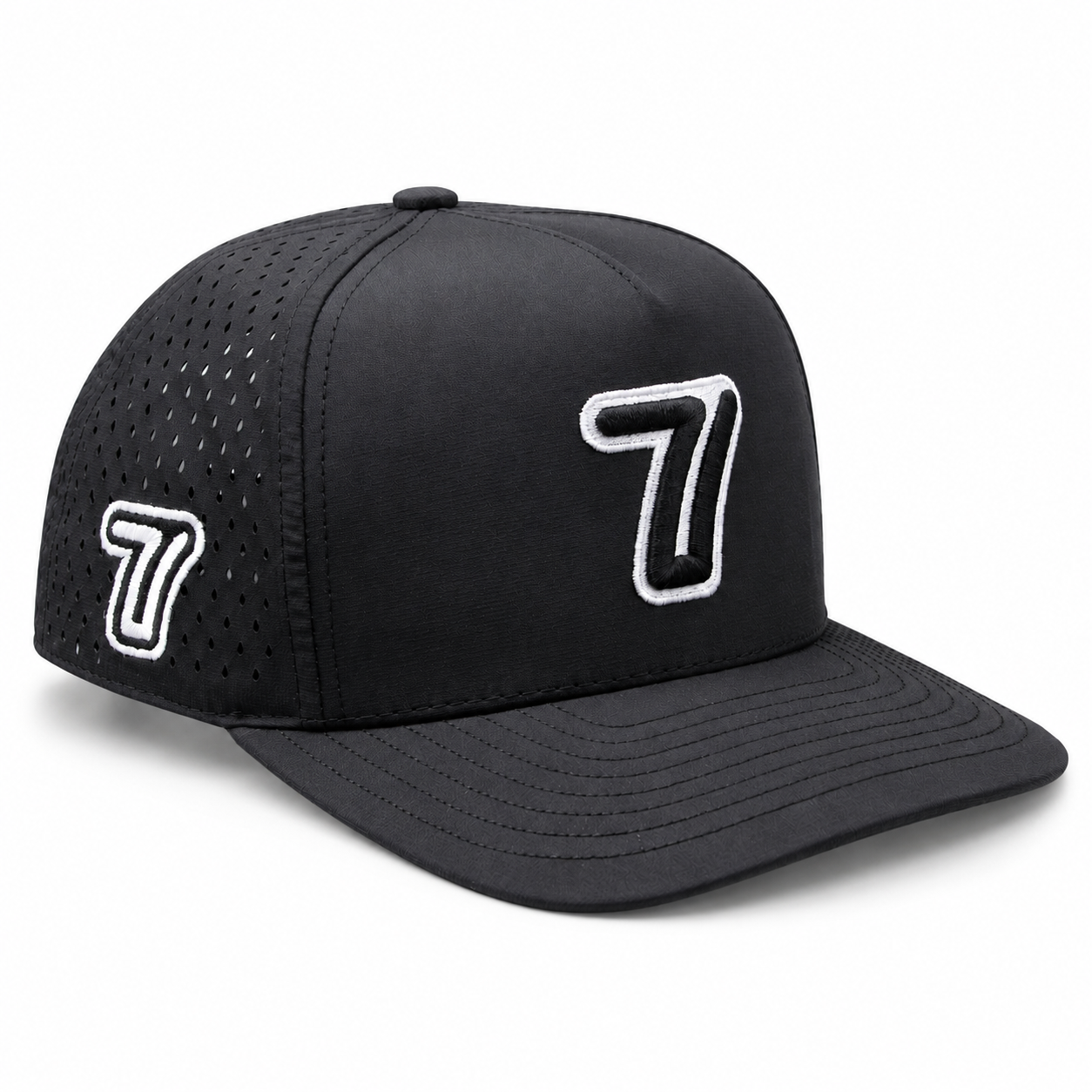 Triple 7 Hat (Black) – 7 Iron Golf